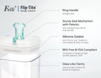 Felli Flip Tite Pet Food Container with Airtight Lids, BPA FREE Acrylic Canister with Paw Bone Fish Flip Top Handles for Cat Dog Kibble Treats Storage, Keep Fresh (Pet Collection Nest-L 3pk)