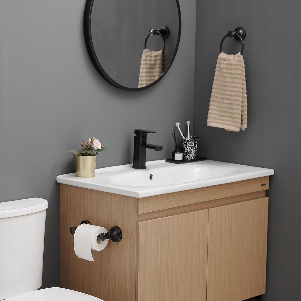 Pivoting Toilet Paper Holder and Hand Towel Ring, Oil Rubbed Bronze
