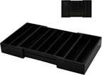 MinBoo Bamboo Drawer Organizer - Expandable K Cup & Pods Holder, Coffee Pod Storage, Tea Organizer, Versatile Kitchen Accessory Organization and Storage，Black