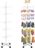 Retail Display Stand Rotating Display Rack 5 Tier Spinning Display Stand for Craft Shows, Jewelry, Keychain, Earring Adjustable Height Retail Display Racks (5-Tier White)