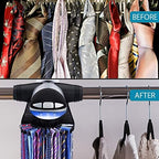Aniva Motorized Tie Rack Closet Organizer with LED Lights Includes J Hooks for Wired Shelving Stores Up to 72 Ties & 8 Belts, Operates with Batteries