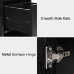 BarberPub Wall Mount Classic Barber Station with 3 Hair Dryer Holders, Hair Stylist Salon Storage Cabinet, Beauty Spa Tool Organizer Equipment 3207 (Black)