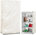 Storage Shelf Cover,Outdoor Heavy Duty 600D 48''W x 18''D x 72''H Dustproof Waterproof Shelf Covers for Wire Shelving,Storage Rack Cover with Zipper,White