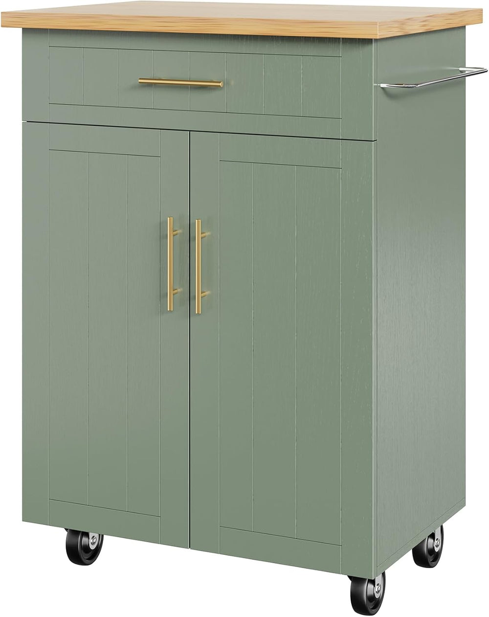 Shintenchi Kitchen Island cart with Storage, Portable Bar Cabinet on Wheels, ...