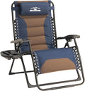 Zero Gravity Chair Oversized Recliner Padded Reclining Patio Chairs Folding XL Anti Gravity Lounge Chair with Adjustable Pillow and Cup Holder for Outdoor Camping Patio Lawn