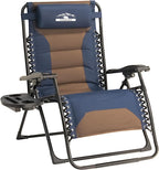 Zero Gravity Chair Oversized Recliner Padded Reclining Patio Chairs Folding XL Anti Gravity Lounge Chair with Adjustable Pillow and Cup Holder for Outdoor Camping Patio Lawn