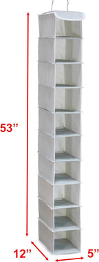 Simple Houseware 10 Shelves Hanging Shoes Organizer Holder for Closet, Grey