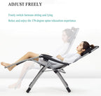 Lounge Chairs Padded Gravity Lounge Chair Wider Armrest Adjustable Folding Recliner Garden Deck