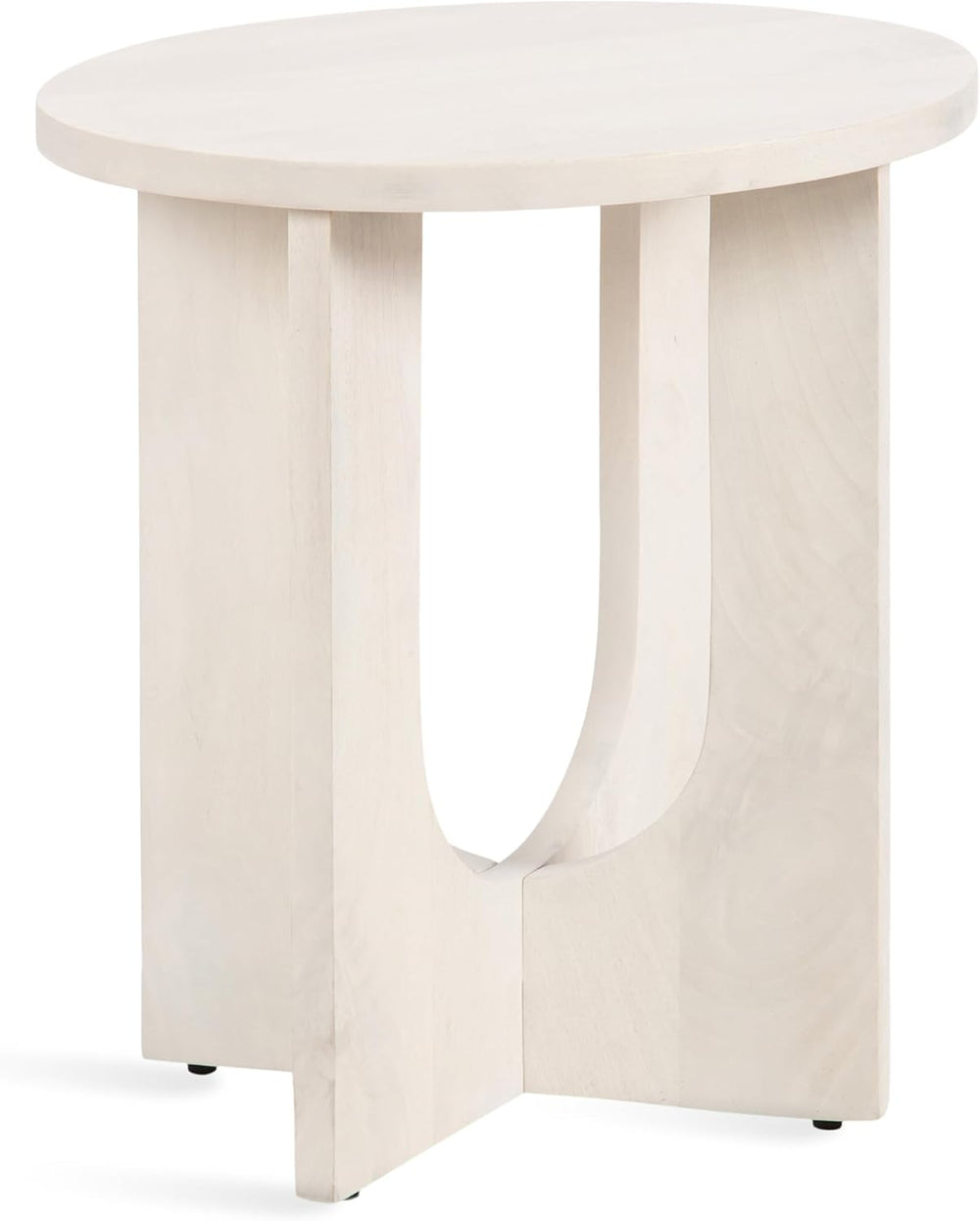 Kate and Laurel Sureda Modern Wooden Oval Side Table; 20 x 16 x 22; Bleached ...