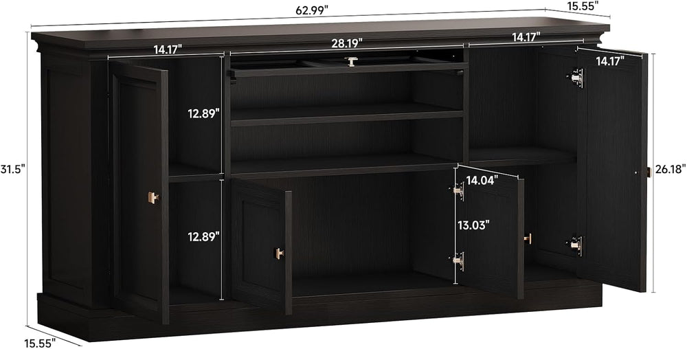 ONBRILL 63" Large Buffet Cabinet with Storage, Farmhouse Sideboard Cabin...