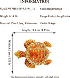 QIFU Hand Painted Orange Turtle Style Enamel Trinket Box Hinged, Elegant Jewelry Box to Store Your Ring or Earring in Style