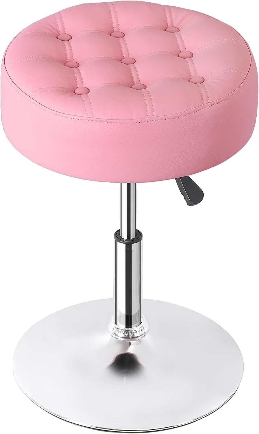 Nova Microdermabrasion Vanity Chair Stool Modern Tufted Round Ottoman Stool S...