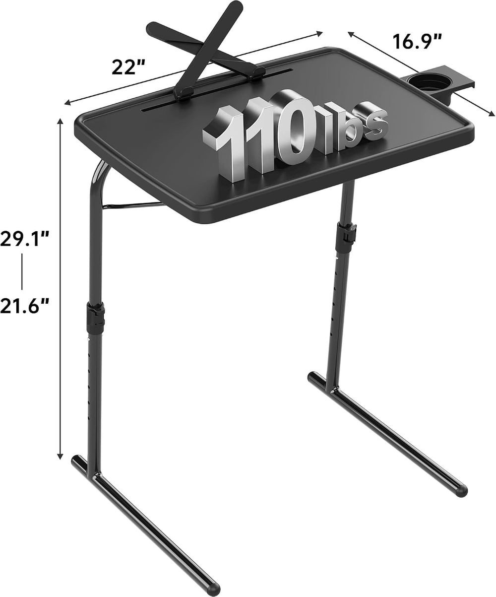 X TV Tray Table, Allpop Large TV Dinner Tray for Eating, Adjustable Folding L...