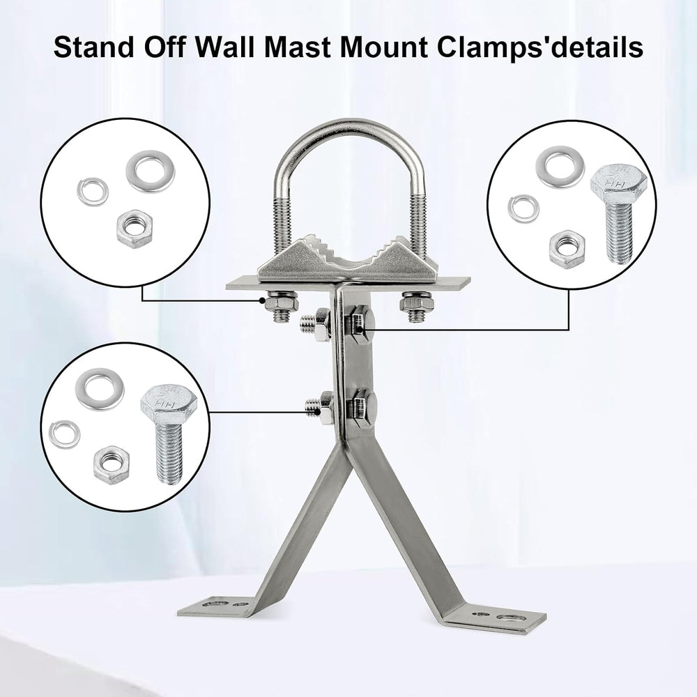 XRDS-RF Antenna Wall Mount 6 Inch Heavy-Duty Stand Off Wall Mast Mount Windpr...