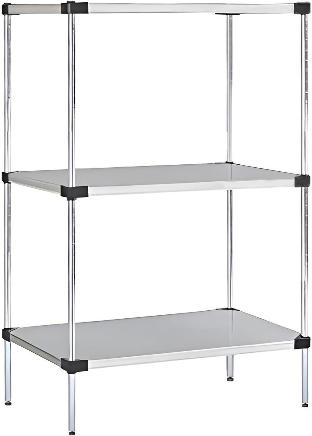 Omega Solid Stainless Steel Shelves, 21" Deep x 72" Wide x 34" High 3 Tier Heavy Duty Solid Shelving Unit for Kitchen Garage Office Restaurant Warehouse 800-lb Per Shelf Weight Capacity