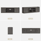 SICOTAS TV Stand Entertainment Center - 67" TV Console for Living Room Modern TV Stand for Bedroom, Media Console with Shelf and Cabinet, Entertainment Stand for TVs up to 65 75 Inch(Dark Grey Oak)