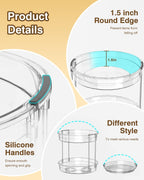 INCOSTAR 3 Pack Clear Lazy Susan Turntable 9'' & 11.8'' for Cabinet | Two-Tier Spinning Organizer, Space-Saving Pantry Storage Rack, Clear Durable Plastic, Makeup & Bathroom