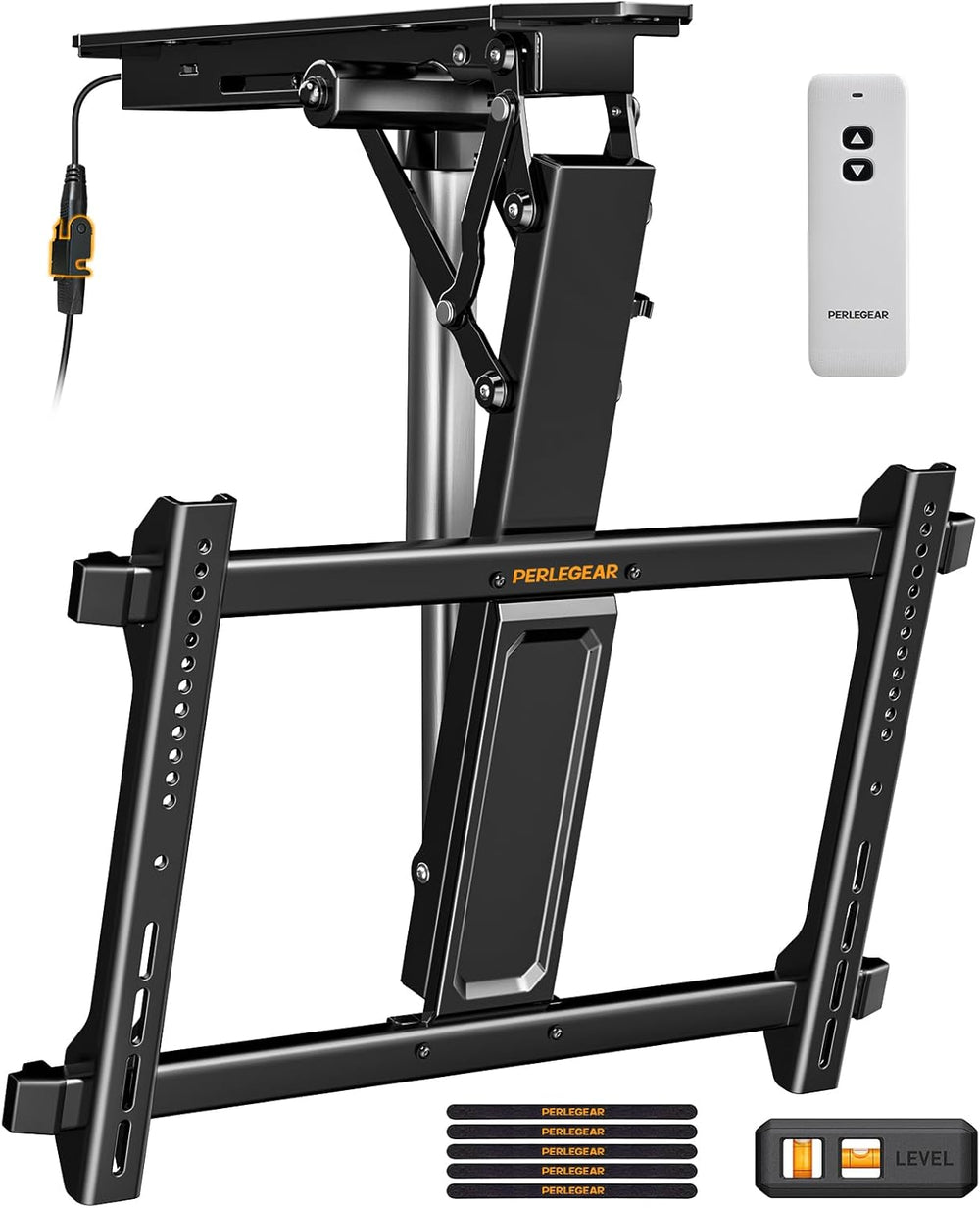 Perlegear Electric Ceiling TV Mount with Remote for 32-70 inch Flat and Curve...