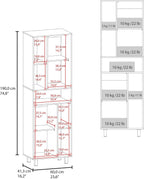 White Kitchen Pantry with Open Storage and 2 Doors,for Kitchen