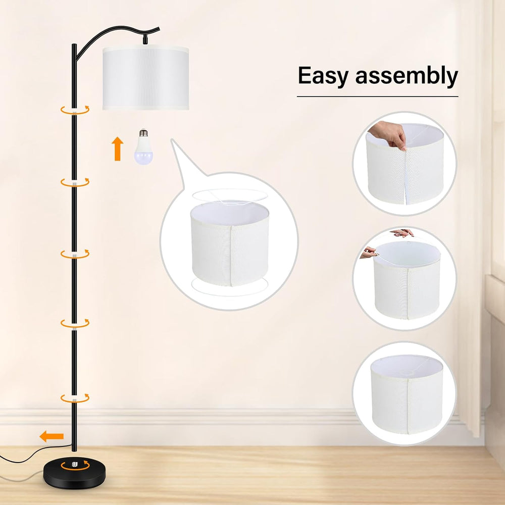 BoostArea Floor Lamp for Living Room,Arc Floor Lamp with Remote Control,Stepl...