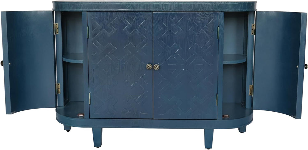 LKTART 47'' Buffet Sideboard Cabinet with Storage,Modern Curved Accen...