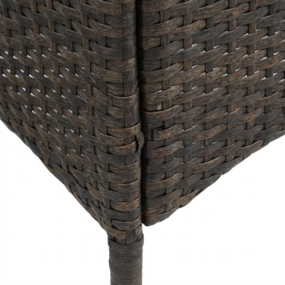 Brown Wicker Rattan Dining Armchair for Patio, Outdoor Lounge Furniture, Comf...