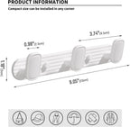 Coat Rack Wall Mount White, 3 Hooks Rack Metal Coat Hanger Wall for Hanging Hat Purse and Robes, Towel Hook for Bathrooms and Entryway (1 Pack)