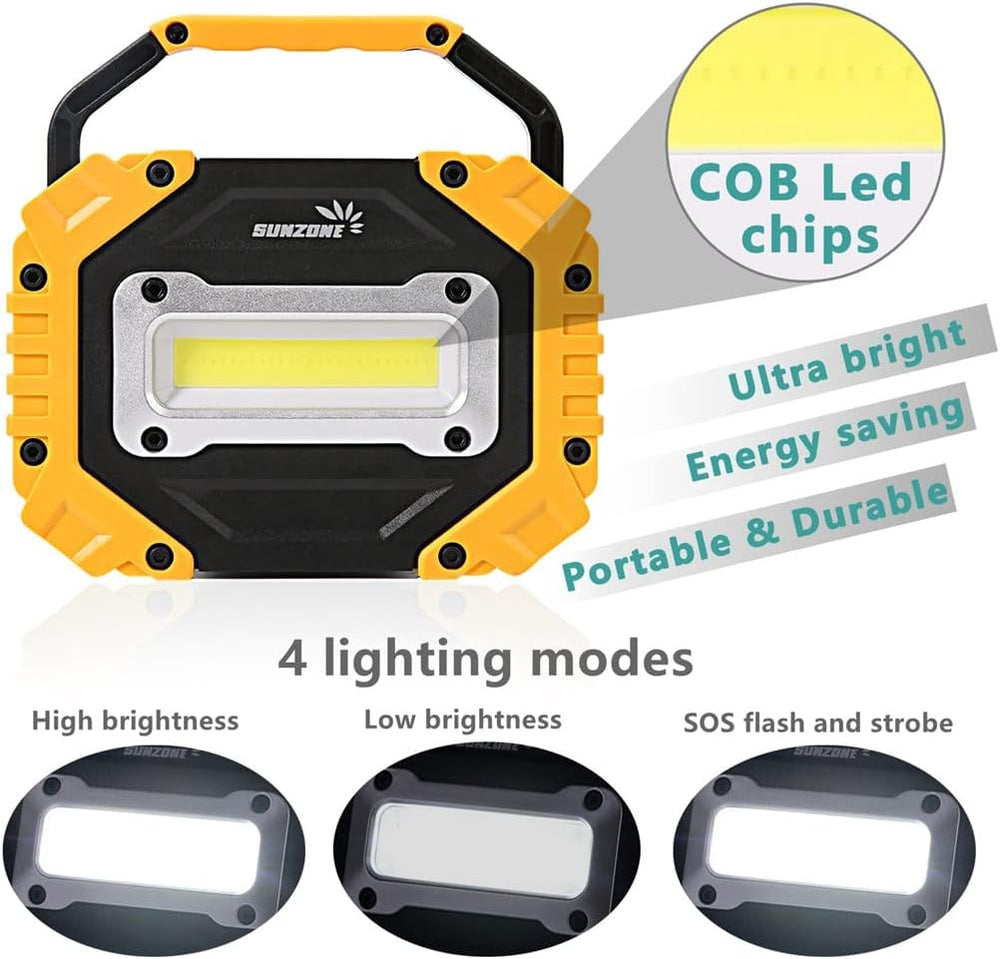 Sunzone Portable LED Work Light,AA Battery Powered Flood Lights,2 Pack
