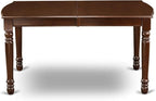 East West Furniture DOT-MAH-T Dover Dining Table - a Rectangle Wooden Table Top with Butterfly Leaf & Stylish Legs, 42x78 Inch, Mahogany