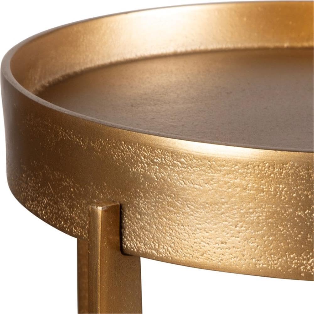 BOWERY HILL Accent Table, 24.3" H x 12.2" W x 12.2" D, Cast Al...