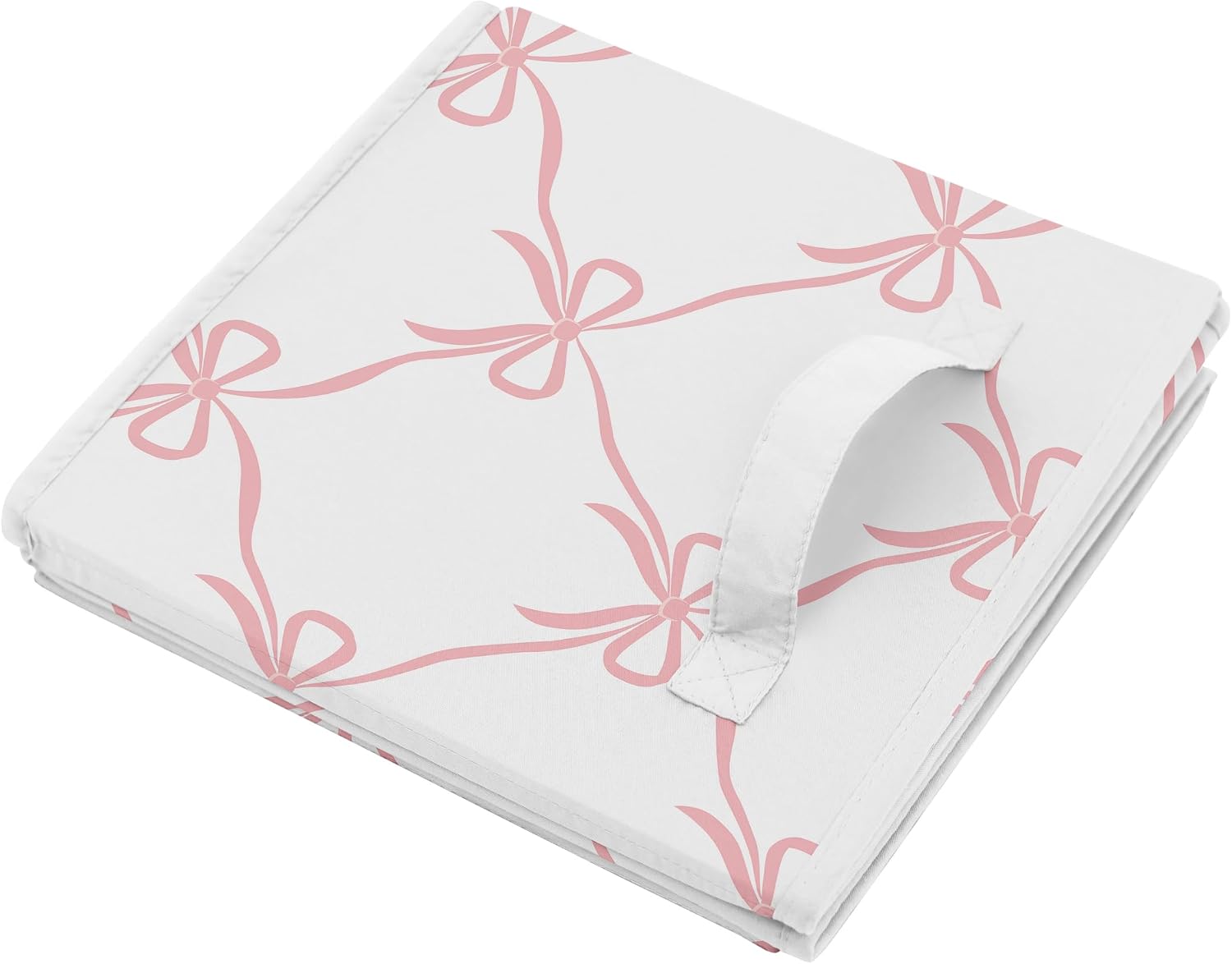 Sweet Jojo Designs Set of 2 Collapsible Fabric Storage Cubes (Pink Bows) for Girls, Baby, Kids, Childrens Foldable Bins Organizer Boxes Toys (Bow for Ballerina, Ballet Dancer, Princess Collection)