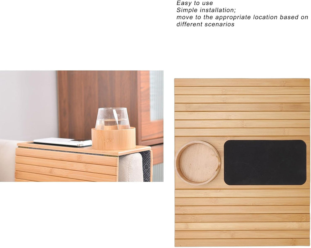 Cryfokt Couch Armrest Table, Anti Slip Couch Arm Tray with Cup Holder, Space ...