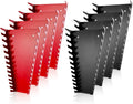 ALOANES 104-Slot Metal Wrench Organizer, Heavy Duty Wrench Organizer Tray for Tool Box, Professional Fit SAE & Metric Wrench Storage, 8 Pack Wrench Holders(Red&Black)