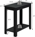 Convenience Concepts Designs2Go Baja Chairside End Table 23.75" - Transitional Narrow Side Accent with Storage Shelf for Modern Living or Family Room, Bedroom Nightstand, Dusty Blue