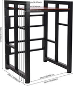 Washer Dryer Stacking Rack Stand, Heavy Duty Washer&Dryer Storage Shelves, Space Saver Stackable Storage Shelf for Laundry Room Apartments Bedrooms (Black, Teak Color)