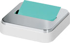 Post-it Note Dispenser, Sticky Note Holder, White Base with Steel Top, Includes 1 pad of 45 Sheets of 3 in x 3 in Aqua Splash Pop-Up Notes, Classroom or Office Supplies