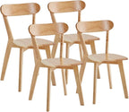 Wood Louis Dining Chairs Set of 4 Home Kitchen Modern Kitchen Chairs 100% Natural Solid Wood