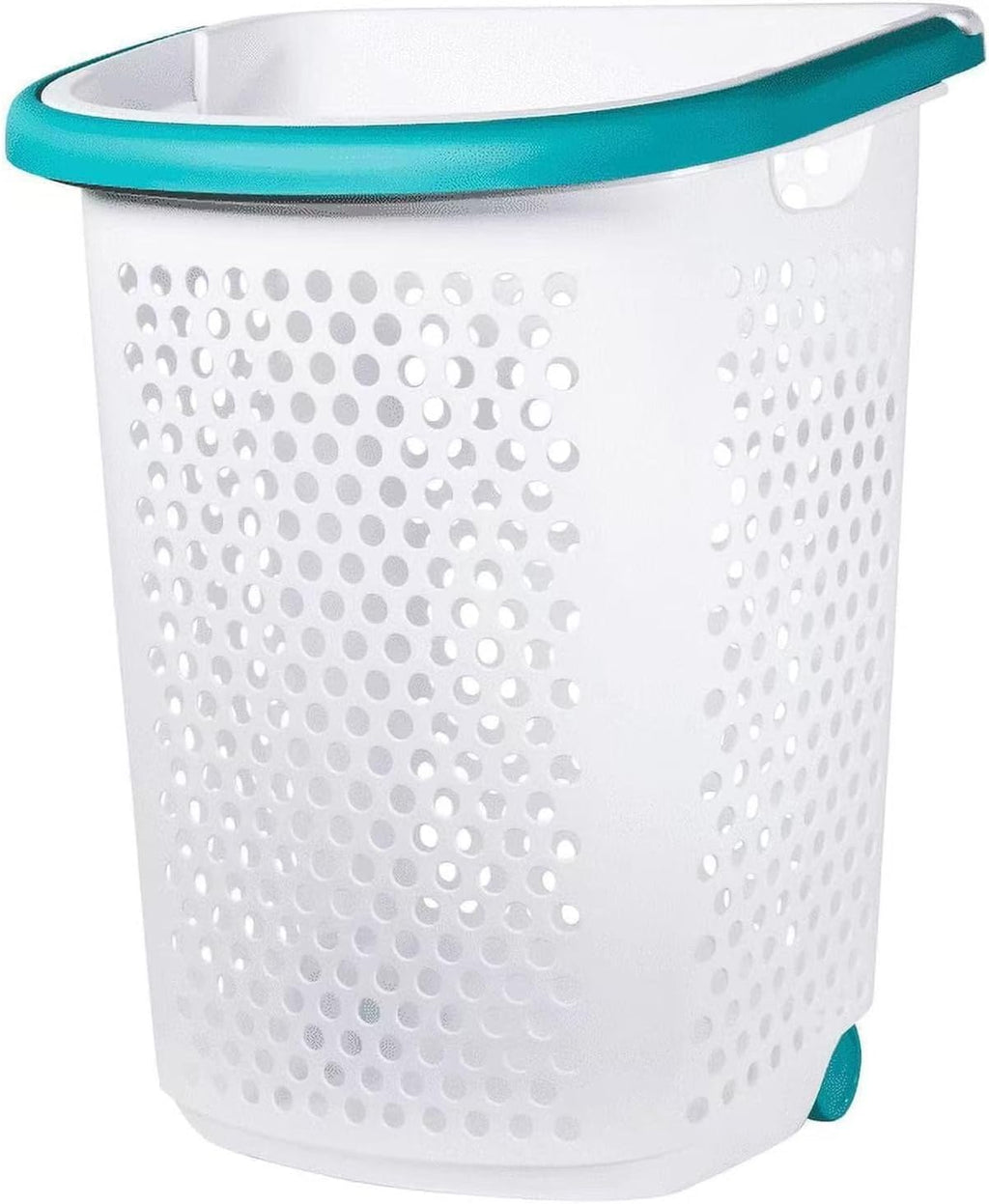 Heavy-Duty Plastic Wheeled Rolling Laundry Basket with Pop-Up Wide Handle, Ventilated Design, Easy to Clean, Spacious 70.52 Liters (2 Bushel), Large Capacity for Families, Dormitories, Laundry Rooms