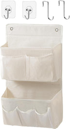 Wall Hanging Organizer – Over the Door Storage & Behind Door Organizer for Dormitory, Bathroom, Bedroom, Kitchen, Nursery, Space-Saving (White, 1 Pack)