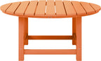 WestinTrends Malibu Low Outdoor HDPE Round Patio Coffee Table, Orange