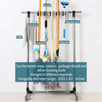 Broom Mop Holder Floor-Mounted mop Rack Cleaning Tool storage for laundry room closet organizer (6racks)