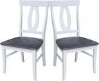 International Concepts Set of Two Cosmo Verona Chairs, White/Heather gray
