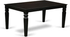 East West Furniture LGDR9-BLK-24 9 Piece Dining Room Set Includes a Rectangle Kitchen Table with Butterfly Leaf and 8 Black Color Linen Fabric Upholstered Chairs, 42x84 Inch, Black