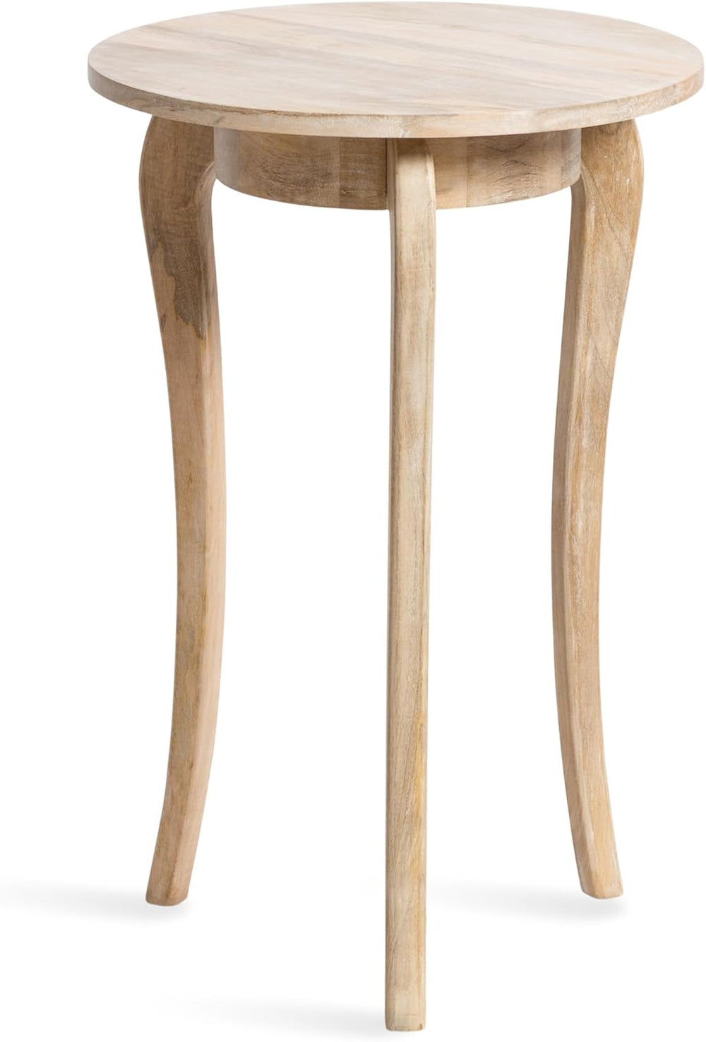 Kate and Laurel Mariona Coastal Round Mango Wood Side Table, 16 x 16 x 24, Li...