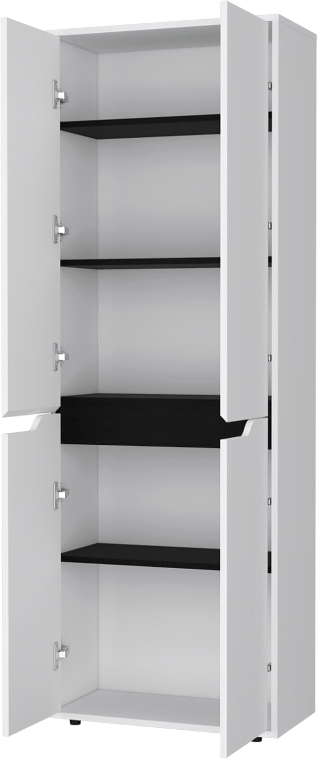 67" H Pantry Cabinet with 4 Doors & 5 Shelves,Kitchen Pantry Table F...