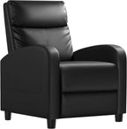 Homall Recliner Chair, Recliner Sofa PU Leather for Adults, Recliners Home Theater Seating with Lumbar Support, Reclining Sofa Chair for Living Room (Black, Leather)
