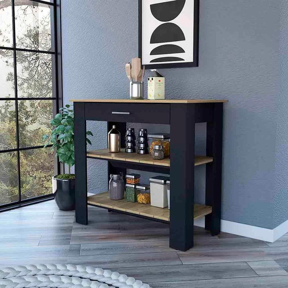 40 Inch Kitchen Island with Two Shelves and One Drawer | Includes two open sh...