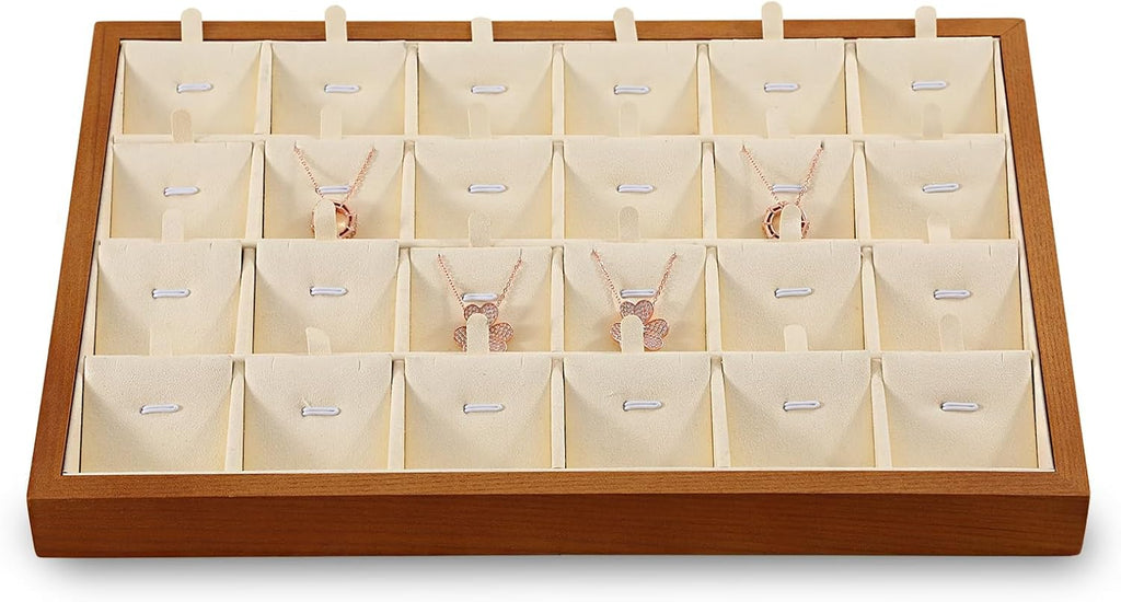 Necklace Organizer, Wood Jewelry Necklace Tray,White Necklace Display For Selling,Premium Earring Storage