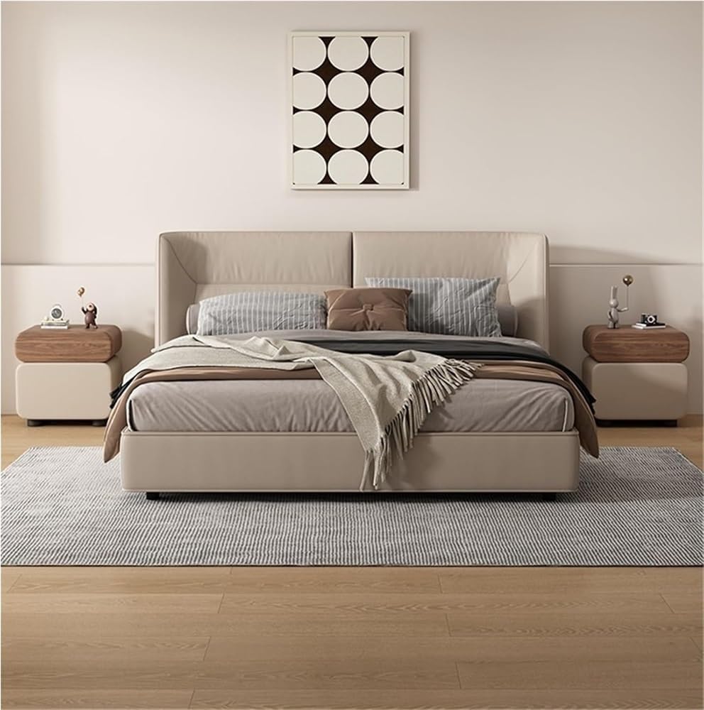 Modern Nightstand with 2 Drawers Minimalist Stylish Bedside Table Handleless ...