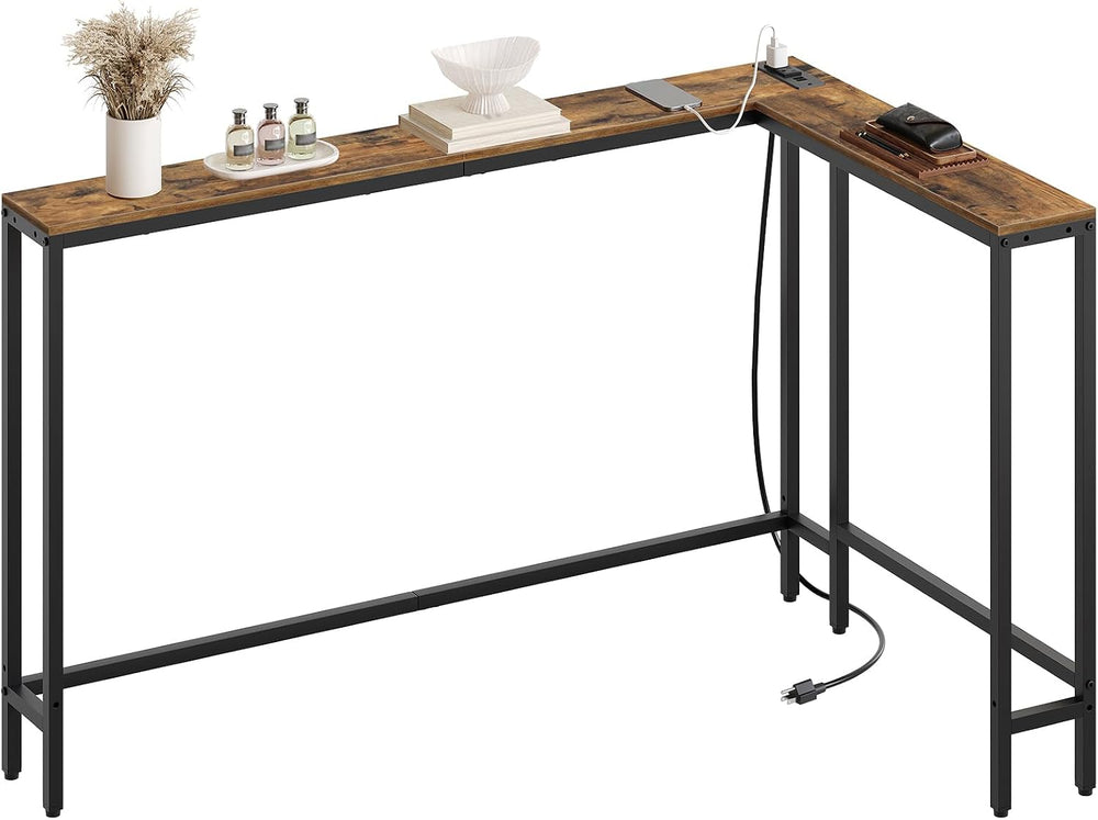 YATINEY Narrow Console Table with Outlets, 70.9" Sofa Table Narrow Long,...